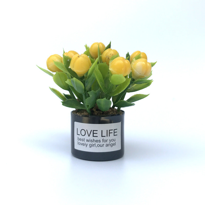 Wholesale 1:12 doll house dollhouse mini model handmadet iron basin lavender flower arrangement fleshy